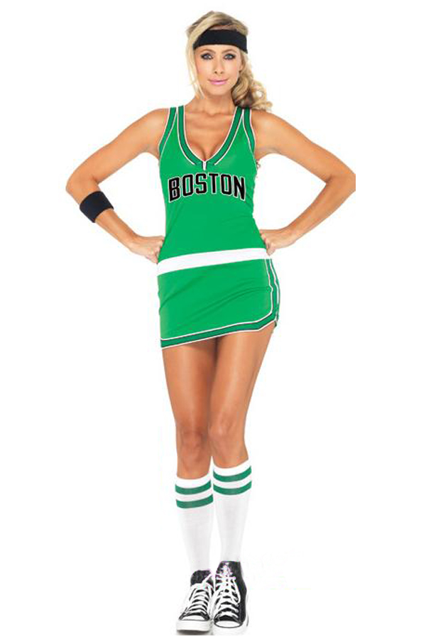 Uniform Costumes Green Celtics Cheerleader Dress - Click Image to Close